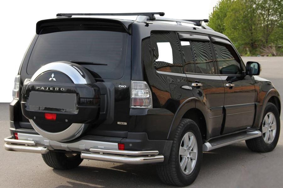 Задняя дуга AK003 Двойной CAN для Mitsubishi Pajero Wagon IV нержавеющая сталь Хром