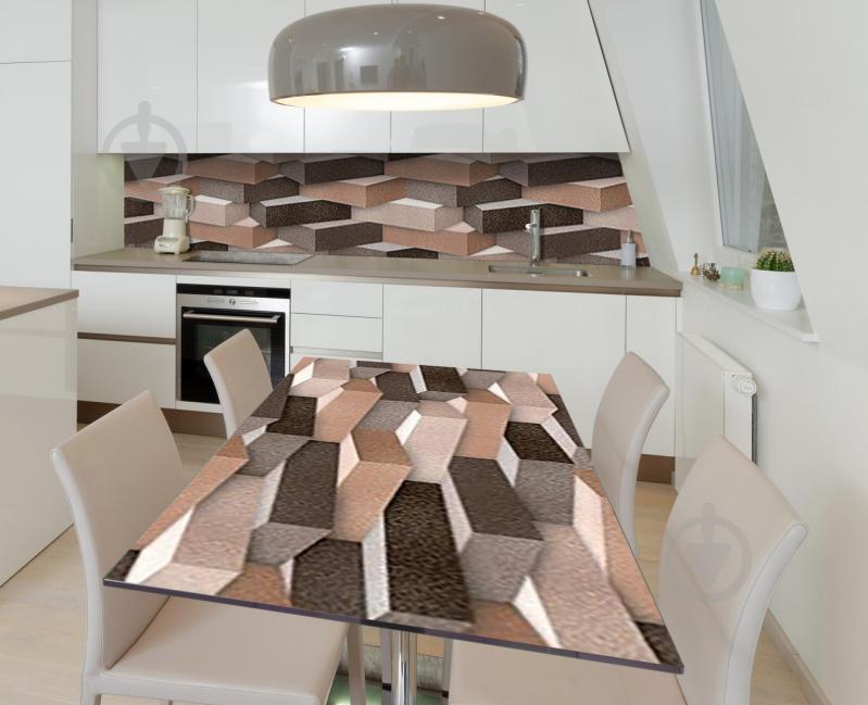 Наклейка 3Д виниловая на стол Zatarga «Испанская кладка» 650х1200 мм для домов, квартир, столов, кофейн, кафе