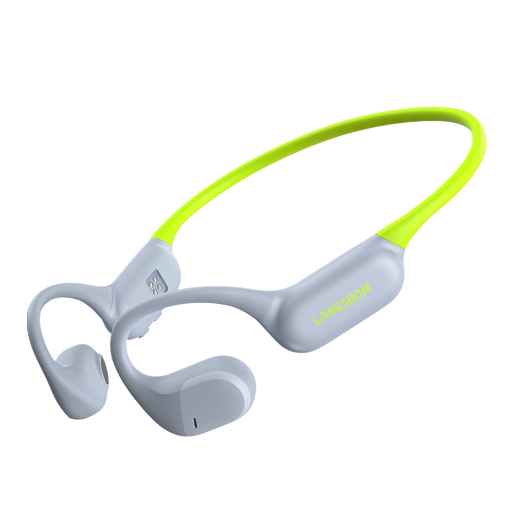 Наушники для бега Langsdom AirWave Pro BE19 со встроенной памятью 32Gb Green/Grey