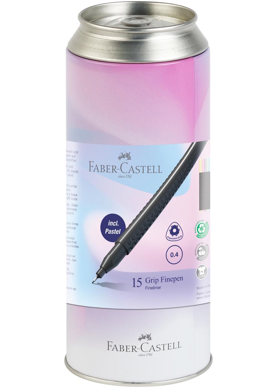 Набор ручек капиллярных 15 цв. FABER CASTELL Finepen Grip 0.4 мм (151617)