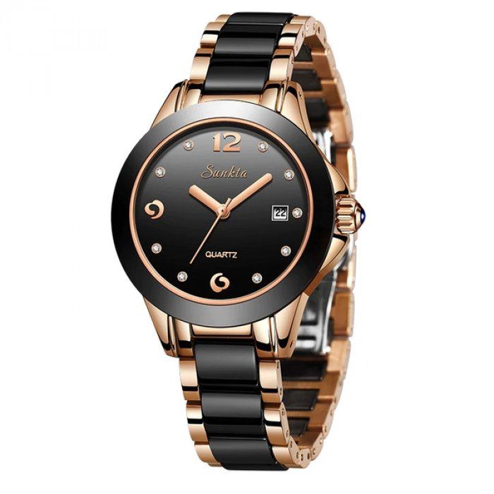 Часы наручные женские Sunkta Ceramic Gold (1355)