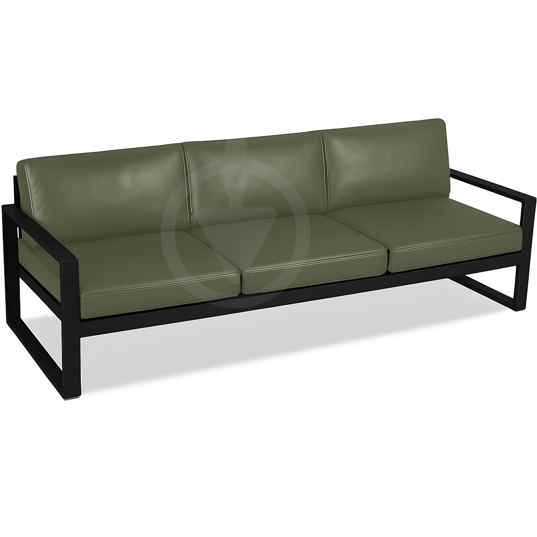 Диван металевий AVVS Бостон лофт з підлокітниками екошкіра 160 см Темно-оливковий Диван металевий AVVS Бостон лофт з підлокітниками екошкіра 160 см Темно-оливковий