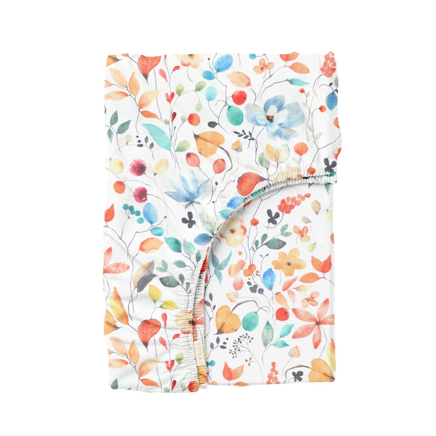 Простынь на резинке Cosas AQUARELLE FLOWERS ранфорс 160х200х25 см (4822052274019)