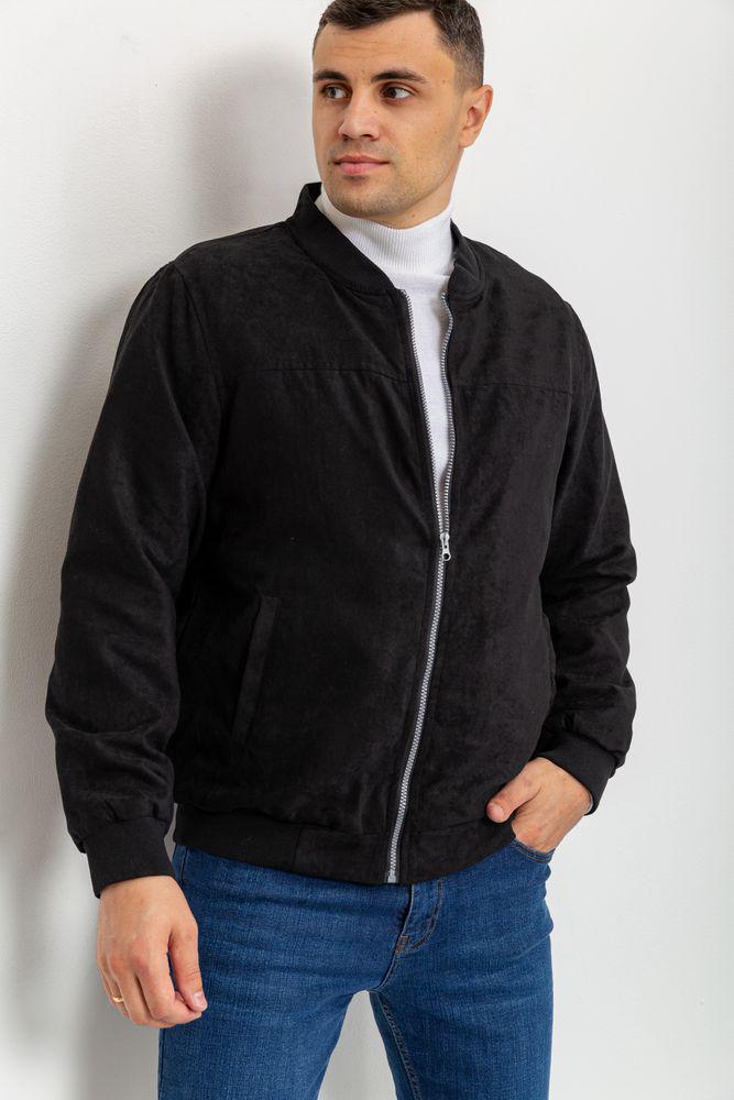 Бомбер чоловічий замшевий S Чорний (150670) - фото 2