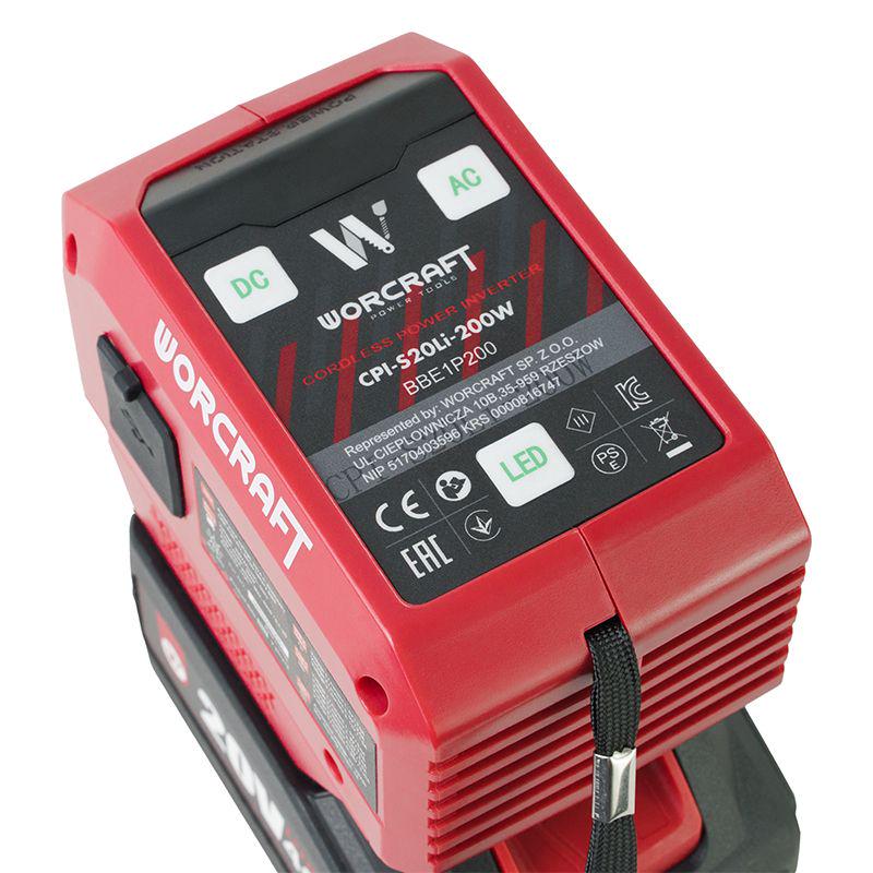 Інвертор напруги WORCRAFT CPI-S20Li-200W акумуляторний - фото 6