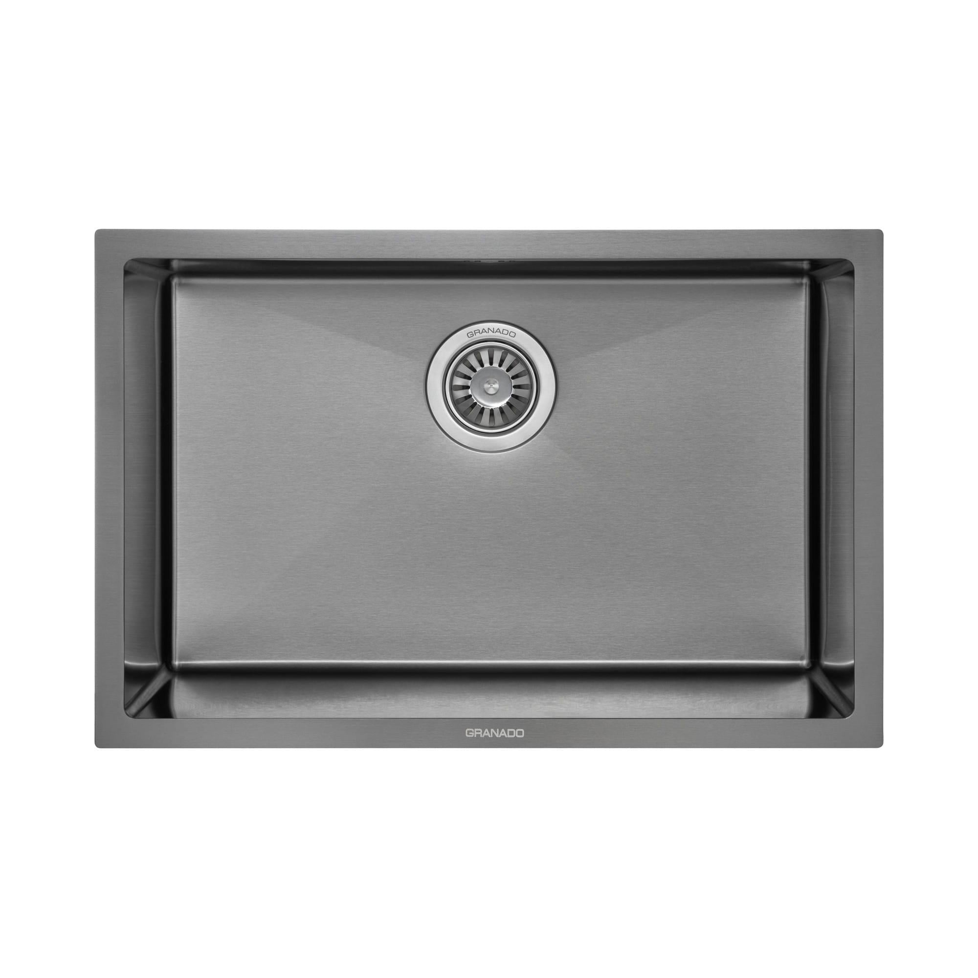 Мойка для кухни Granado Under Top L врезная прямоугольная 650x430 мм сталь Черный (GS09201B)