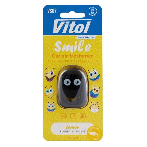 Освіжувач повітря Vitol Smile на дефлектор Lemon 4мл (00000063333)