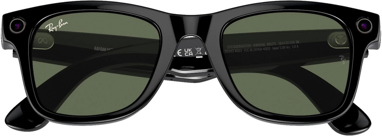 Смарт-очки Ray-Ban Meta Wayfarer Shiny Black Frame Green Lenses RW4006 601/71 50-22 - фото 6