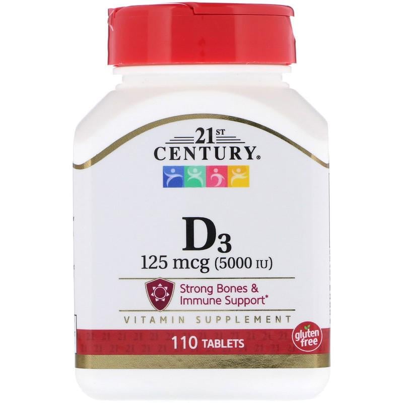 Витамины 21st Century Vitamin D3 125 мкг 5000 IU 110 таблеток
