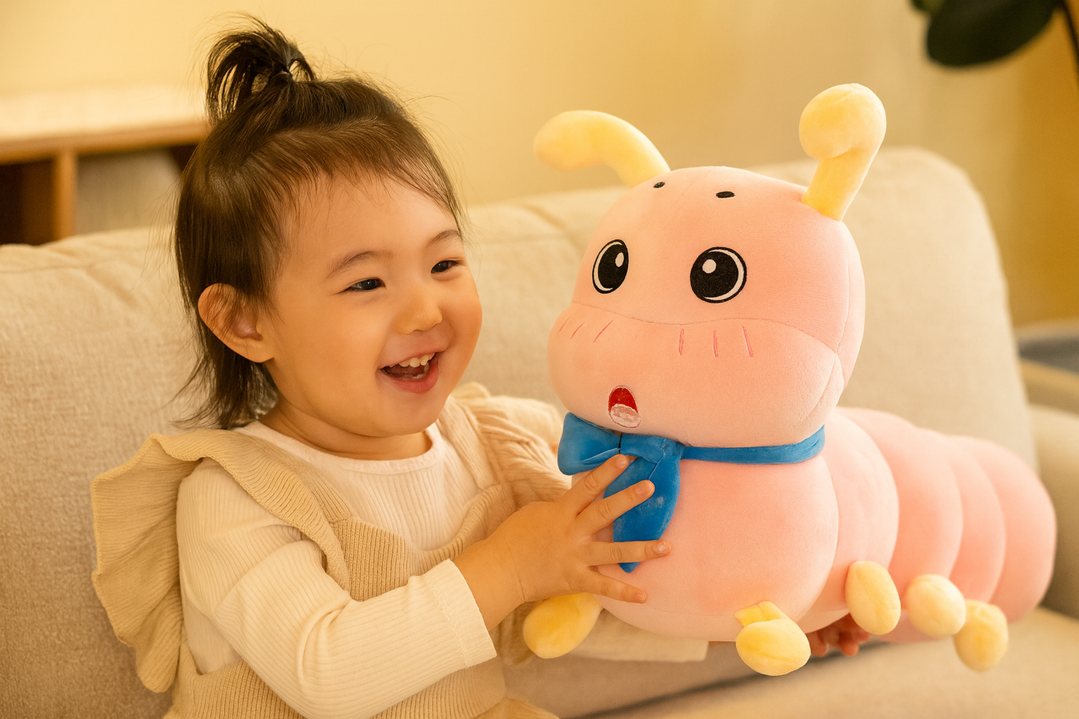 Игрушка-подушка с пледом Милая гусеница 3в1 Розовый (MH-7227pink) - фото 2