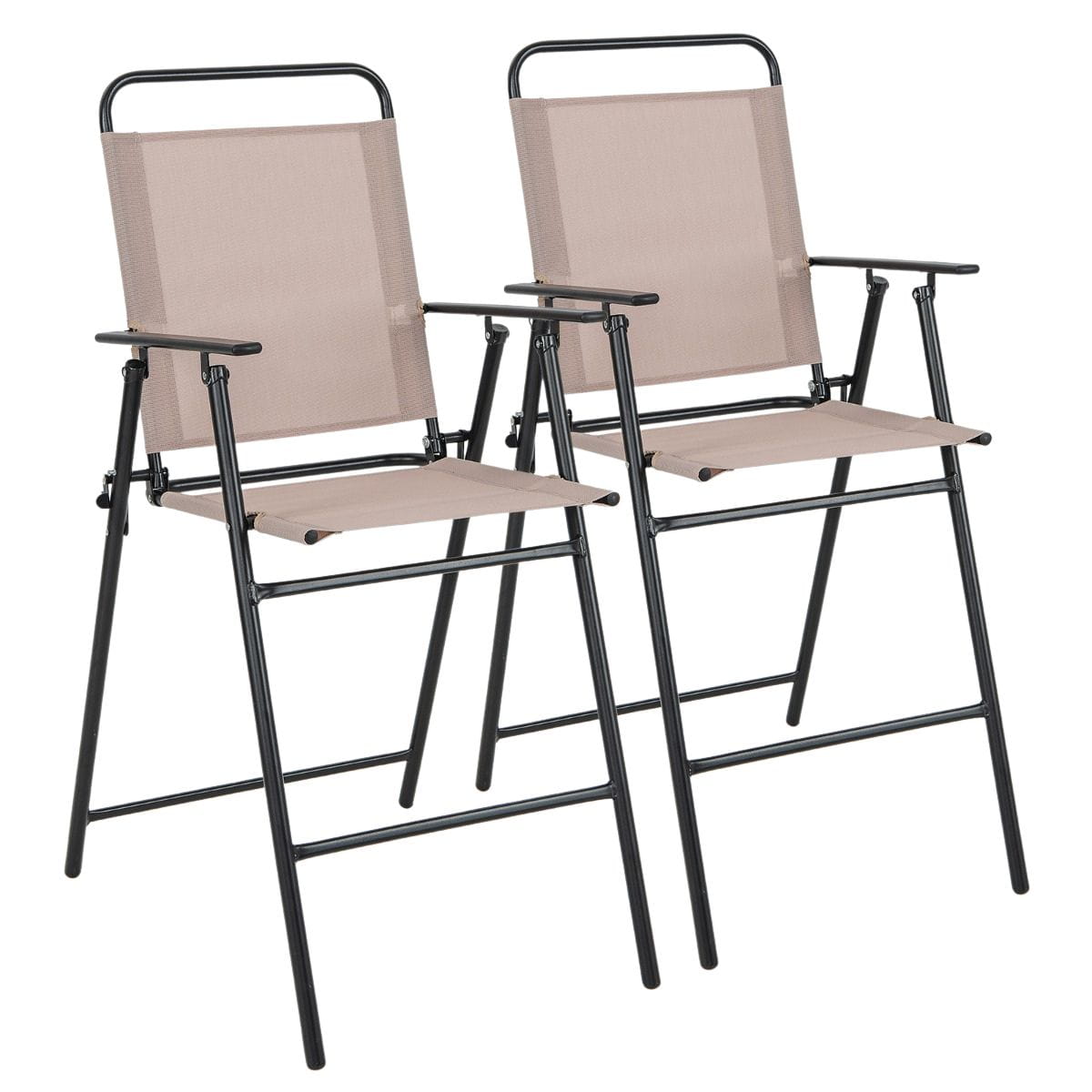 Стул садовый складной 57x69x112 см Бежевый (COSTWAY-01096)