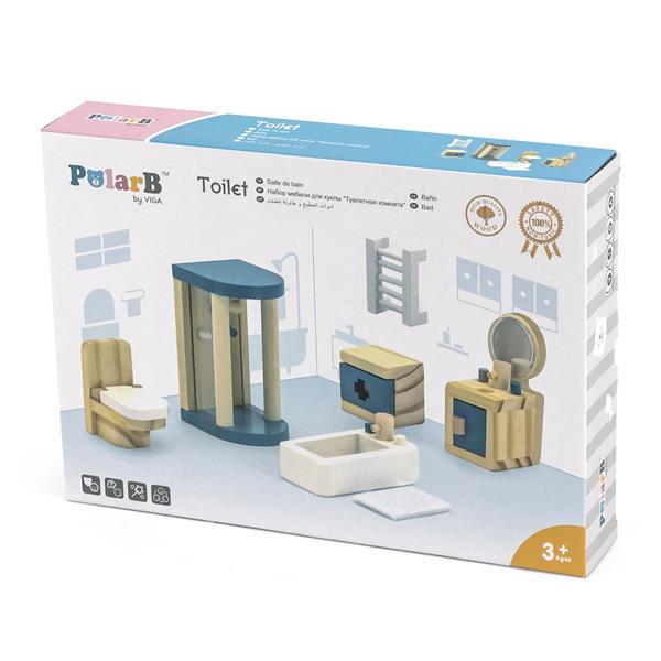 Дерев'яні меблі для ляльок Viga Toys PolarB Ванна кімната (44039) - фото 2 Дерев'яні меблі для ляльок Viga Toys PolarB Ванна кімната (44039) - фото 2