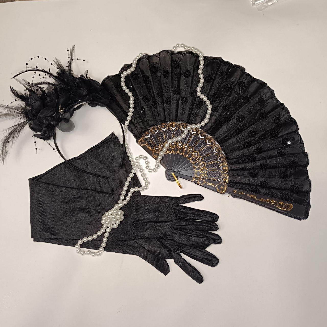Аксесуари No24 з віялом діви епохи Великого Гетсбі для вечірки в стилі Чикаго (2765259558) - фото 4