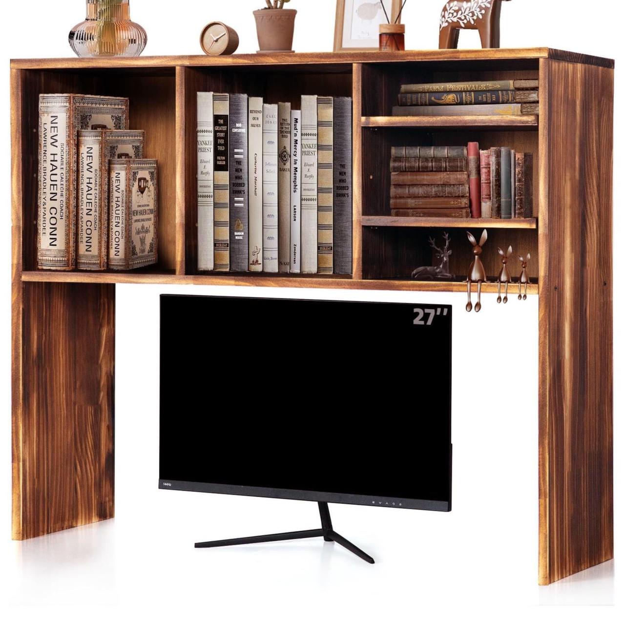 Полка-надстройка настольная из дерева Лайдар трюфель (АКД-000628)