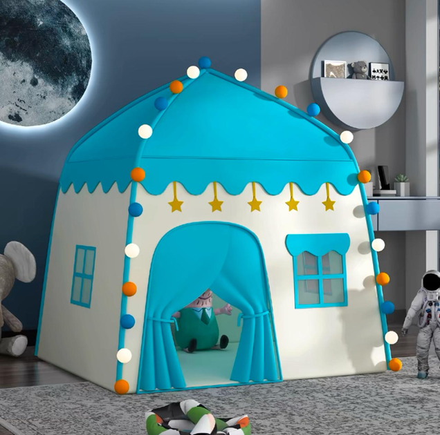 Палатка игровая для детей в виде домика Синий - фото 2 Палатка игровая для детей в виде домика Синий - фото 2