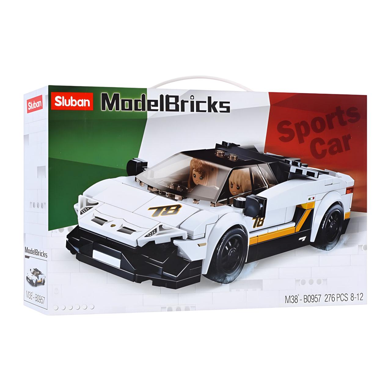 Конструктор Sluban Гоночный автомобиль 276 деталей Белый (M38-B0957) - фото 2