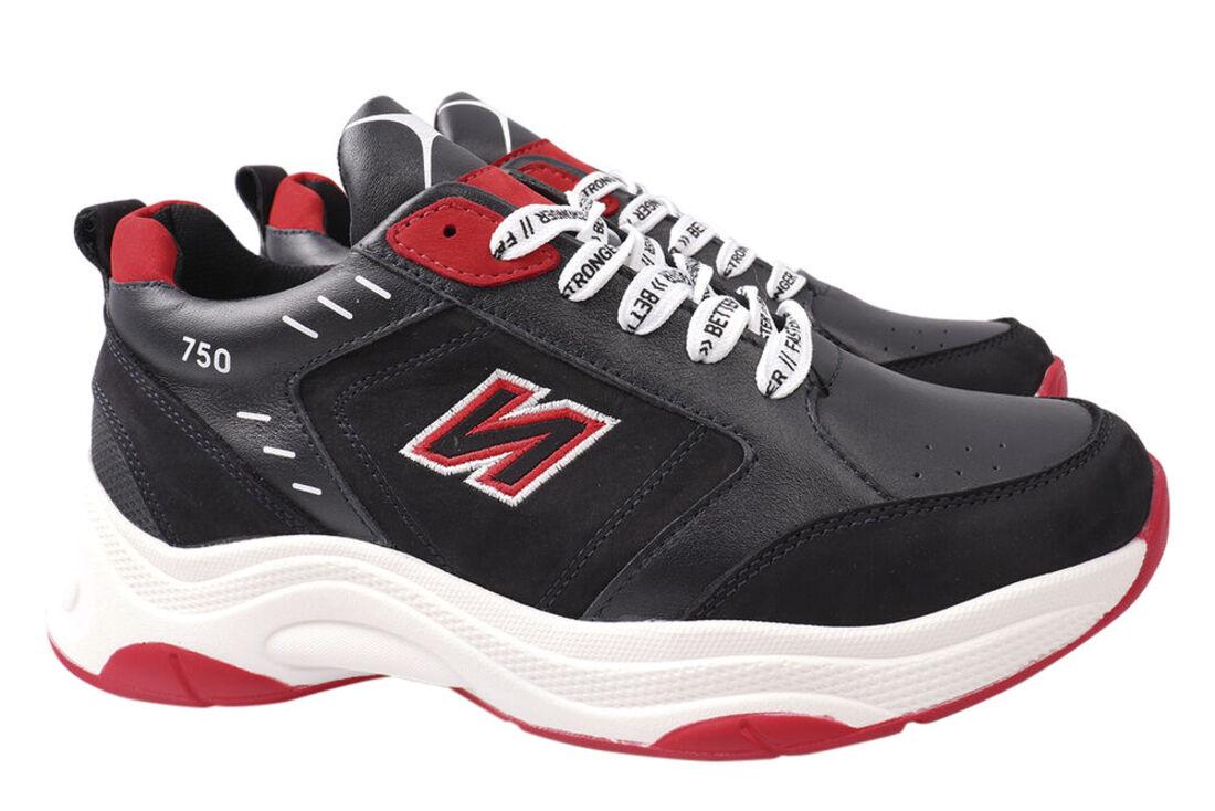 Кроссовки мужские Konors из кожи на шнуровке р. 44 Синий (532-21DS)