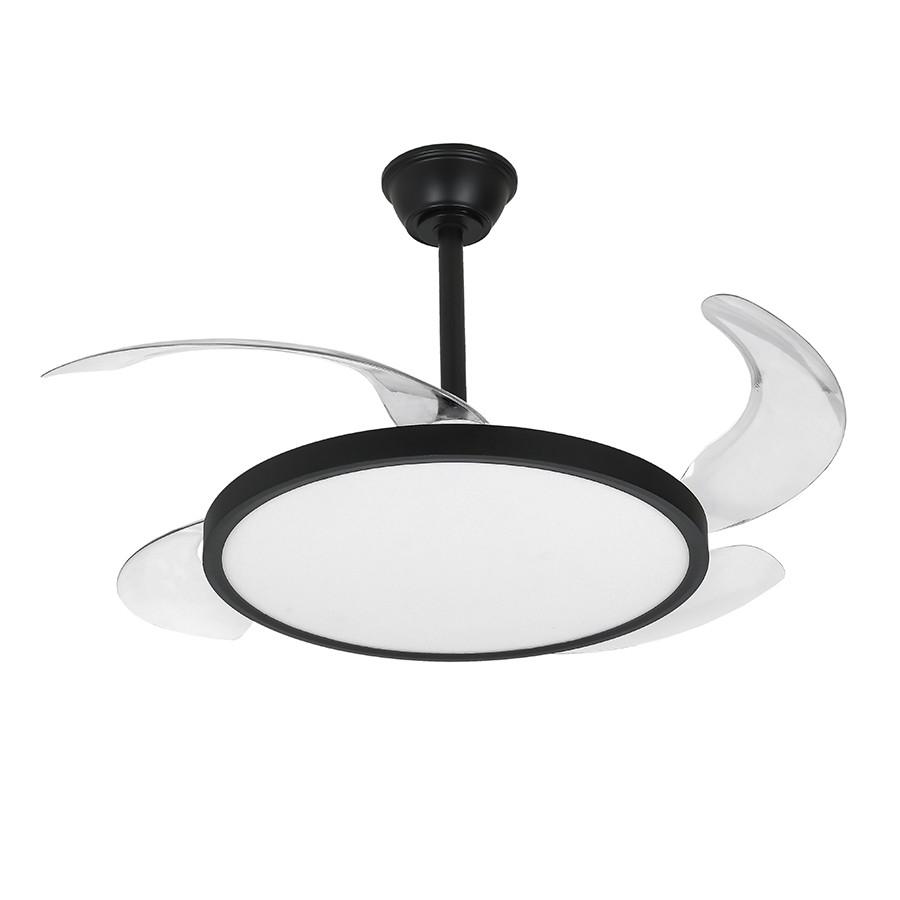 Люстра-вентилятор Levistella 7943043 42 BK з круглою LED лампою та пультом Чорний (2659179363)