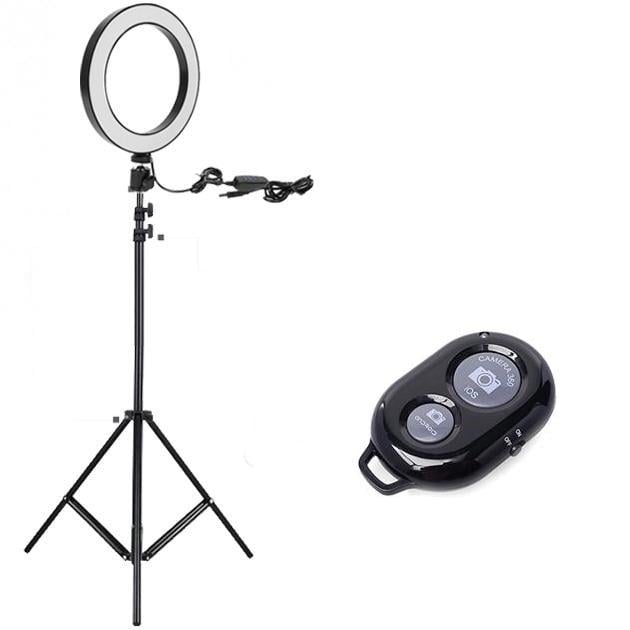 Кольцевая лампа Ring Fill Light 20 см со штативом 2 м + Bluetooth пульт