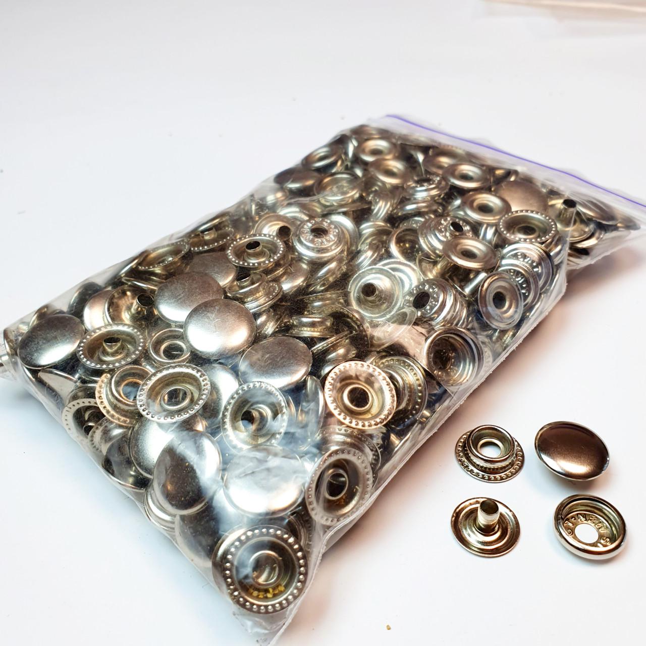 Кнопка металева кільцева Strong Dash Каппа 15 мм 100 шт. Сріблястий Нікель