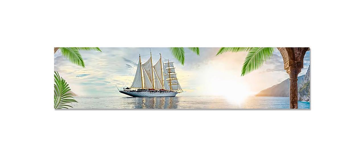 Наклейка виниловая на кухню Zatarga Корабль в Тропиках 600х2500 мм (1289776292)