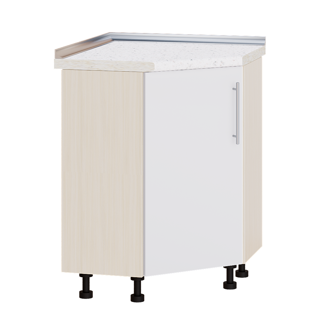 Шафа нижня Еверест Модерн модуль кутовий Н70-795 90х90х85 см Білий глянець/Дуб Молочний (05773)