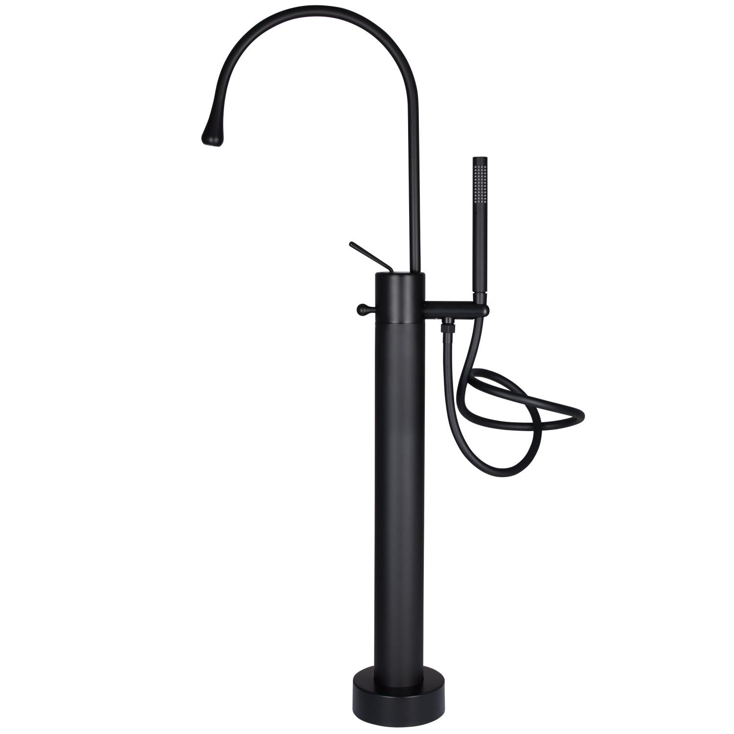 Смеситель для ванны Q-tap Virgo QTVIR1966103B напольный Черный (148953)