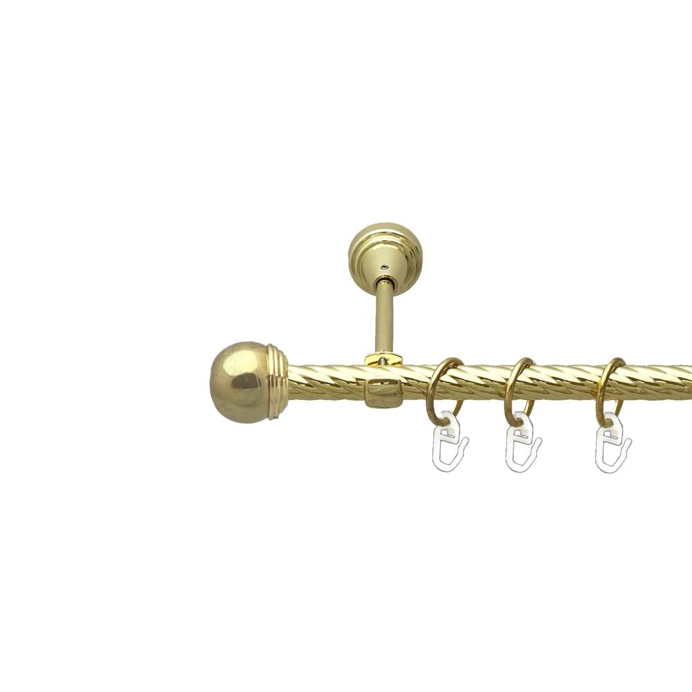 Карниз Orvit Тоді Макс металевий однорядний відкритий скручена труба кільце металеве 16 мм 300 см Золото (00-00024859)