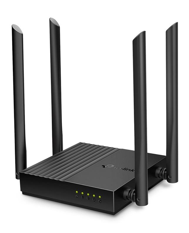 Роутер TP-Link Archer A64 Wi-Fi 5 до 1167 Mb/s 2,4/5 GHz 4 LAN 10/100/1000 Mb/s RJ45 10/100/1000Mb/s 4 зовнішніх антени Black