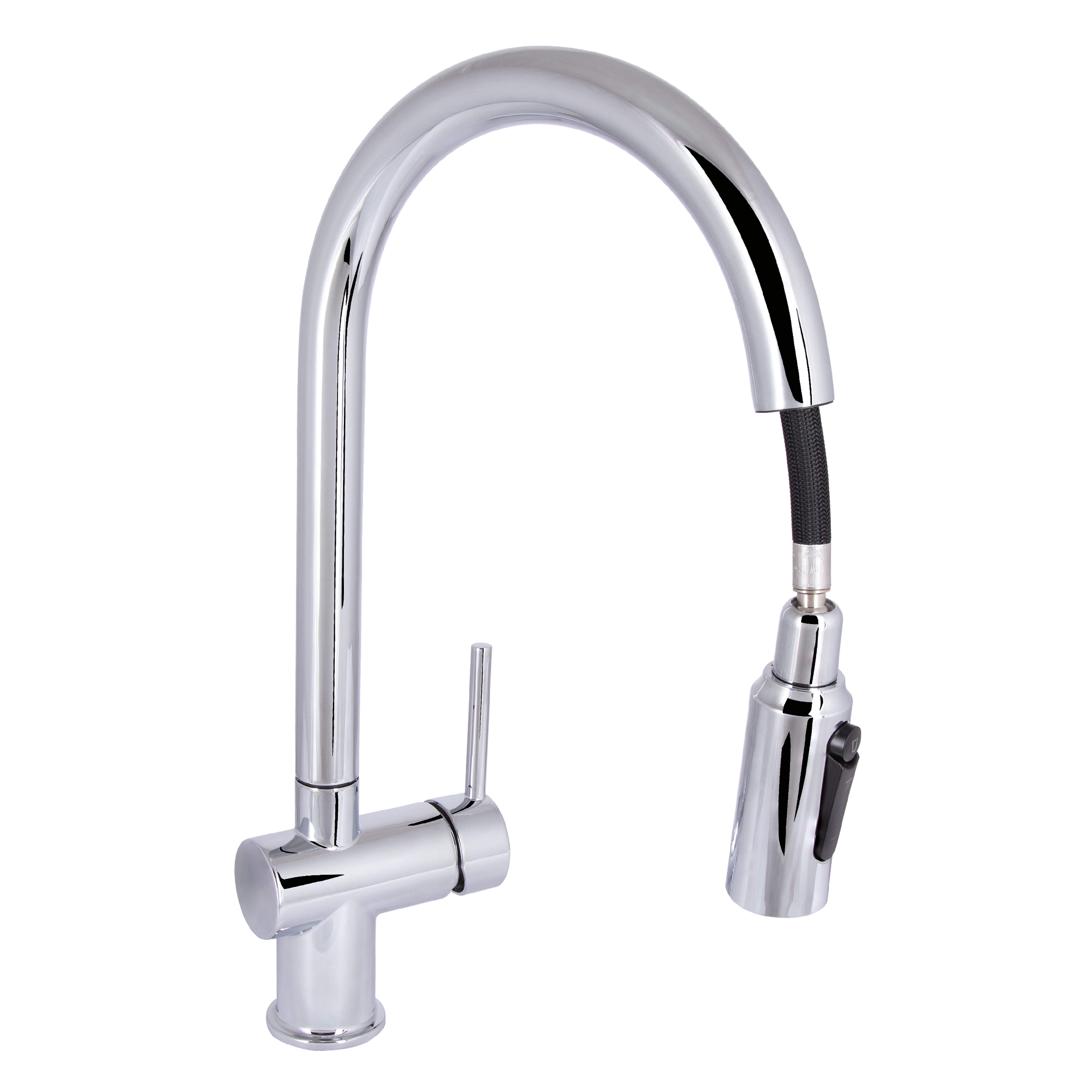 Смеситель для кухни Qtap Rozcesti с выдвижным изливом с подключением для питьевой воды Chrome (QTROZ366CRM45938)
