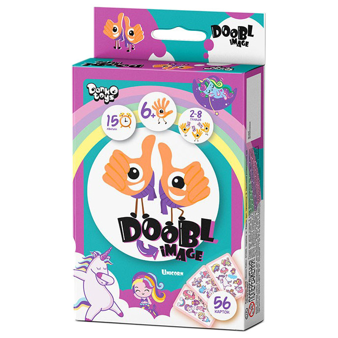 Розважальна настільна гра "Doobl Image" DBI-02-01U українською мовою Єдинорги