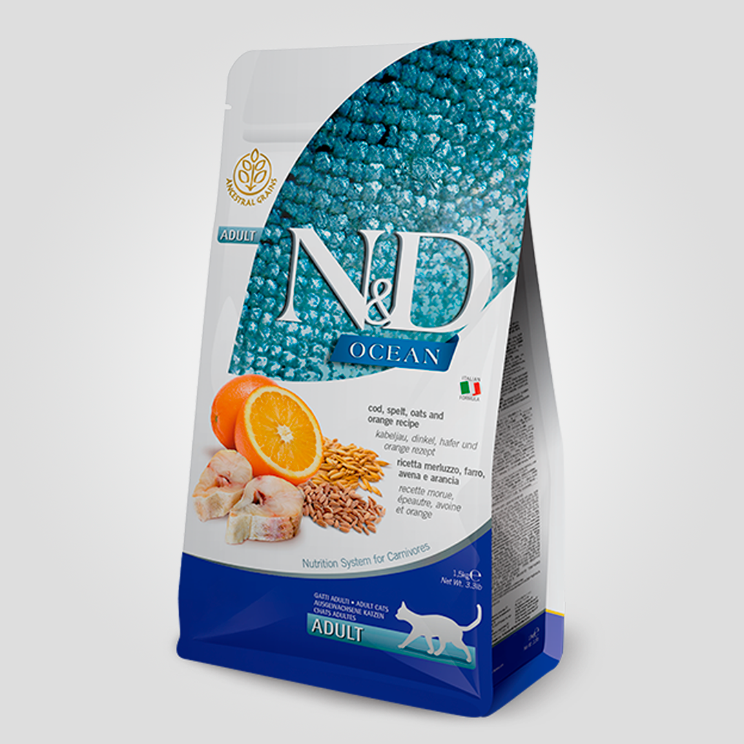 Корм сухий Farmina N&D Low Grain Ocean для кішок з тріскою та апельсином 1,5 кг (20503894)