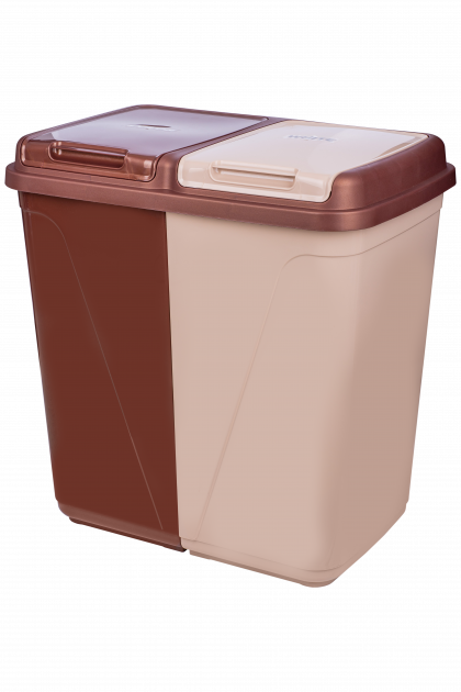 Корзина для белья с крышкой Violet House 0043 2в1 45 + 45 л Coffee