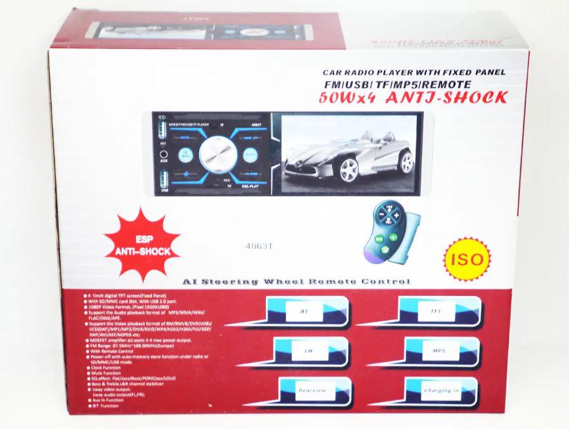 Автомагнітола 1DIN 4063T ISO 4,1'' RGB/MP3/USB/Bluetooth/AV-in (17500) - фото 6