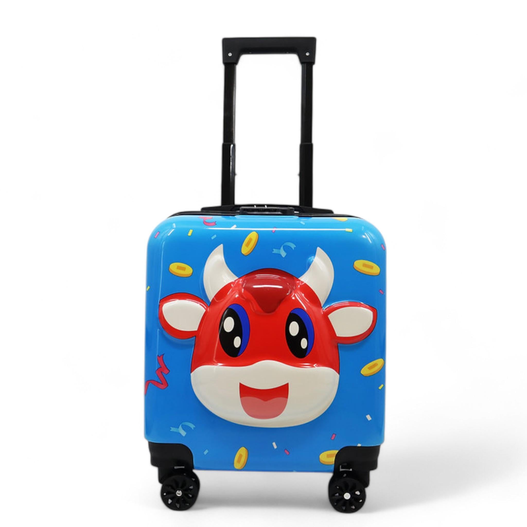 Чемодан детский H&H Funny Cow Blue ABS-пластик на 4 колесиках с кодовым замком 35 л (S_D-13)