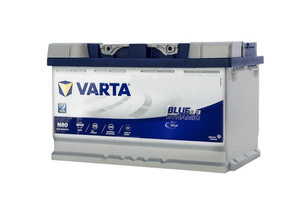 Акумулятор автомобільний Varta Blue Dynamic EFB N80 6СТ-80Ah АзЕ 800A EN (580500080)