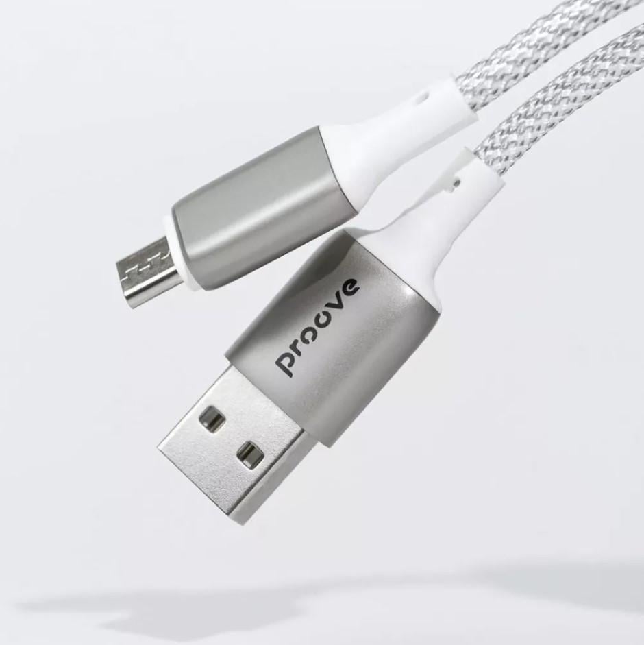Кабель Proove Dense Metal Micro USB 2,4A 1 м White (2324920151) - фото 2 Кабель Proove Dense Metal Micro USB 2,4A 1 м White (2324920151) - фото 2