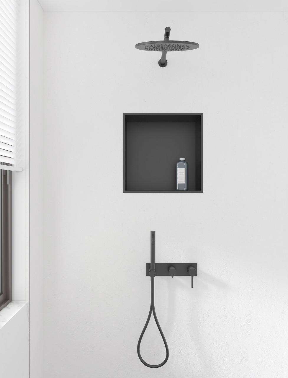 Полочка ниша для ванной комнаты MIXXUS Premium Niche-0101 из нержавеющей стали Черный