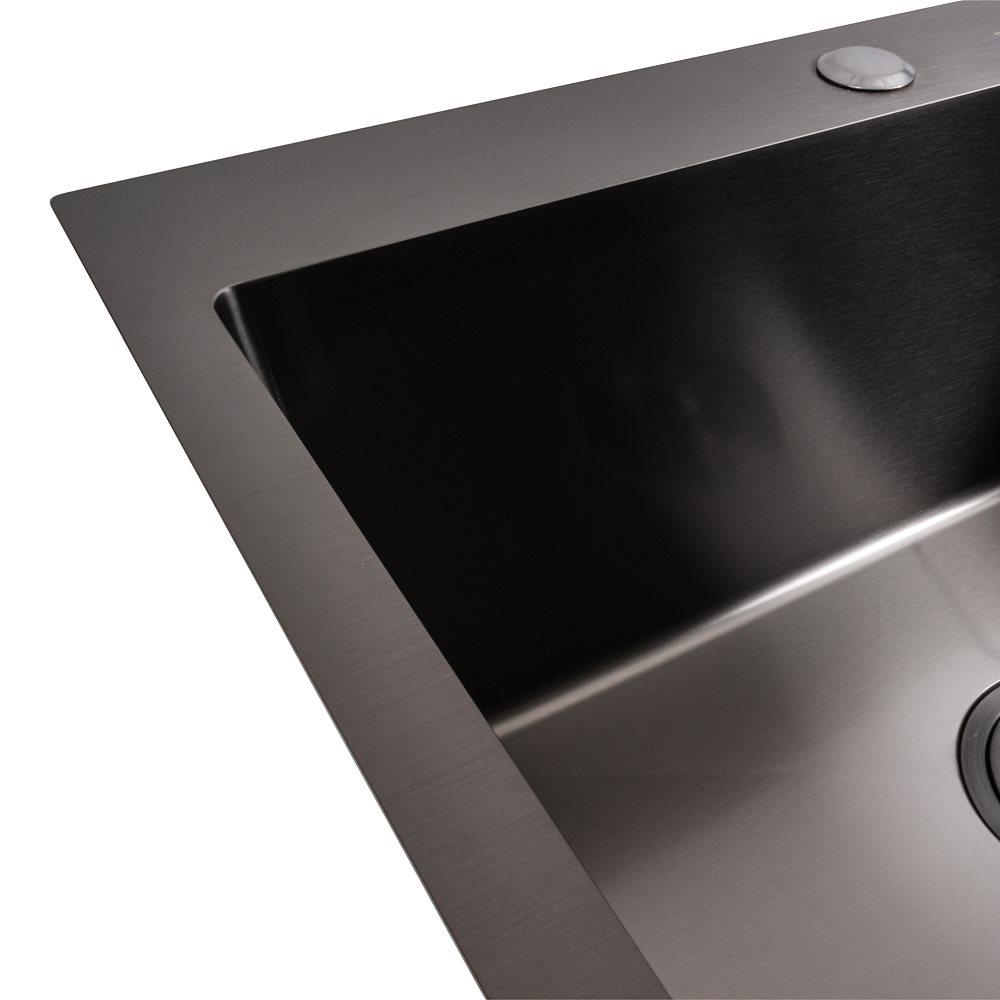 Кухонний комплект Valeso Handmade мийка 58x43 см/змішувач Q411MB PVD Чорний (000050613) - фото 5