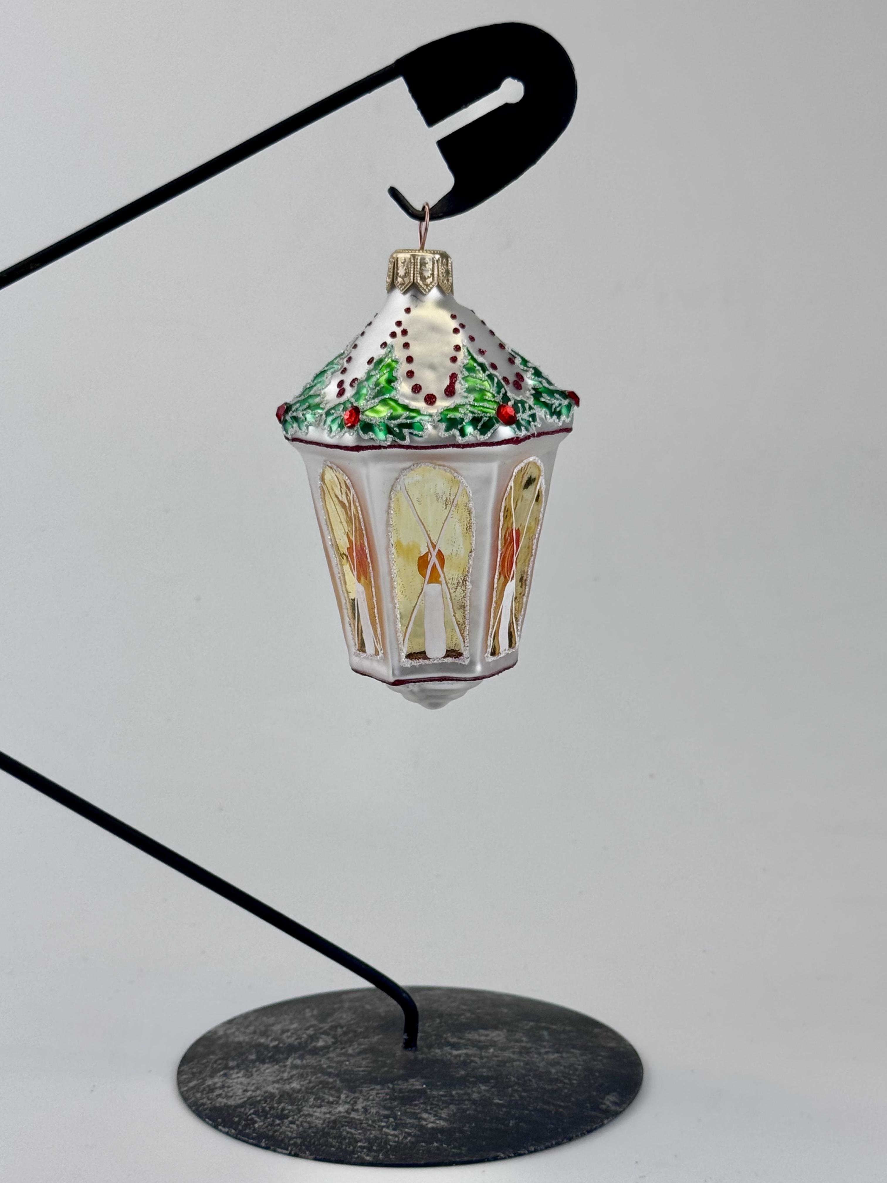 Игрушка на елку Фонарь стеклянная 10х7 см (F-272-9)