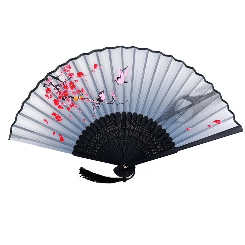 Віяло дерев'яне 21х37 см Сірий (C4069)