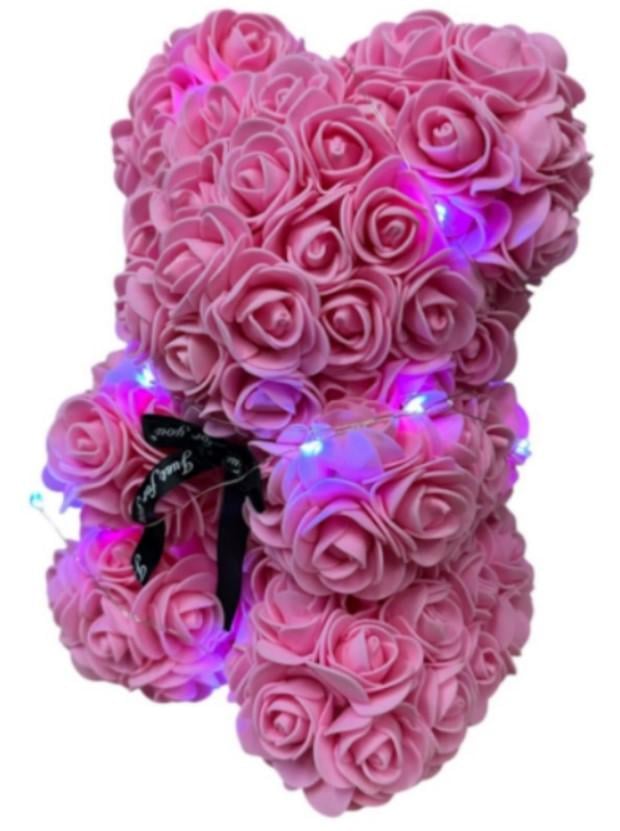 Мишка из роз 3D Teddy Flower с подсветкой 25 см Розовый (2104618745) - фото 5 Мишка из роз 3D Teddy Flower с подсветкой 25 см Розовый (2104618745) - фото 5