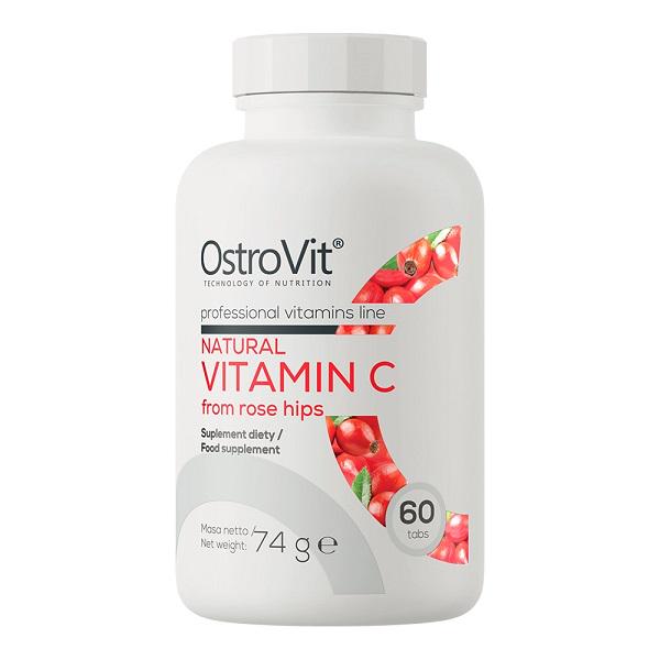 Витамин C для спорта Ostrovit Natural Vitamin C с плодами шиповника 60 таблеток (000021020)