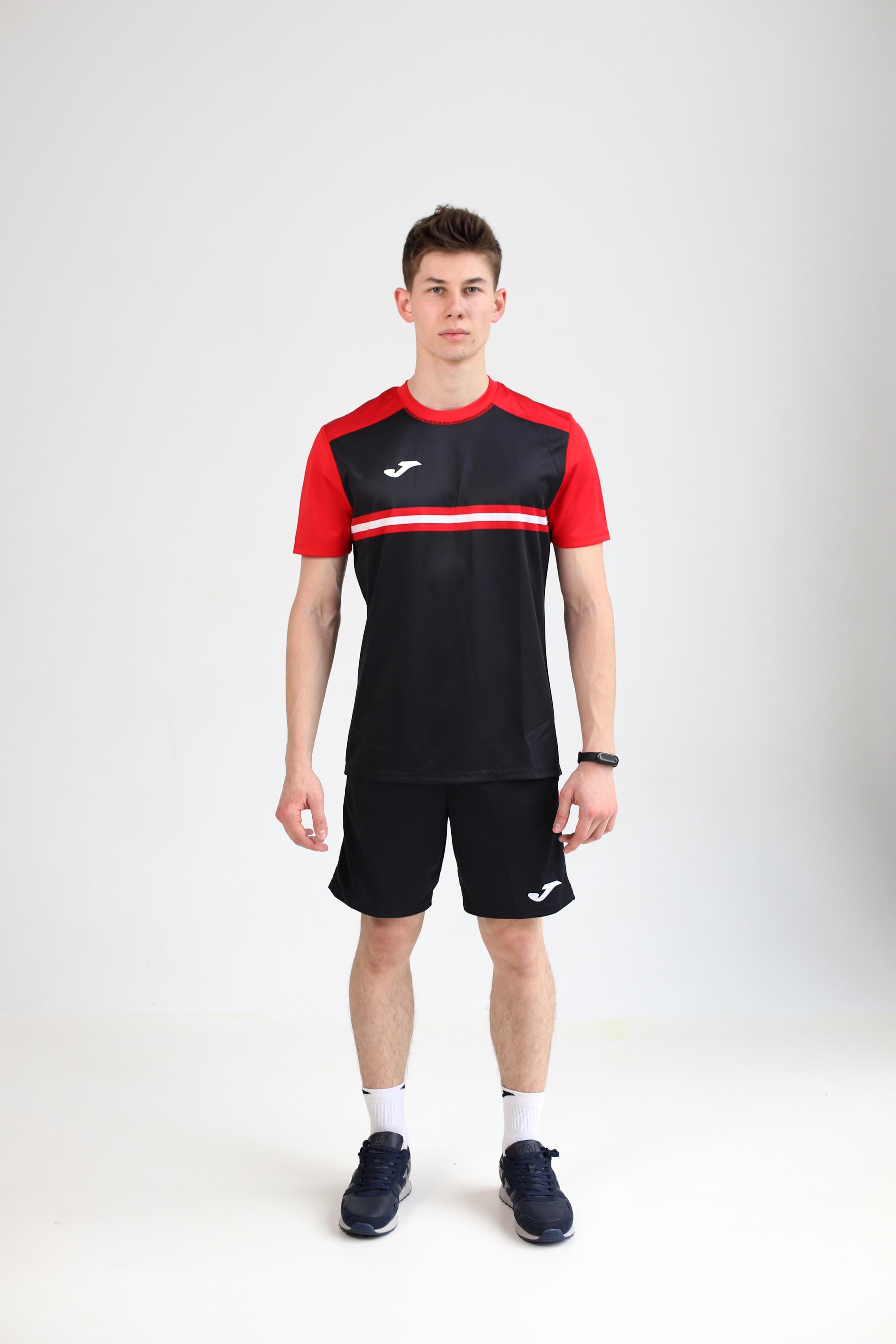 Футболка Joma 102852.106 Hispa Iv Short Sleeve T-Shirt M Black/Red (8445456397434) - фото 3