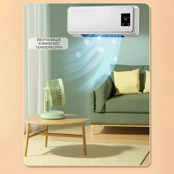 Тепловентилятор настінний Domotec MS-5962 з пультом 2000W (21182125) - фото 4