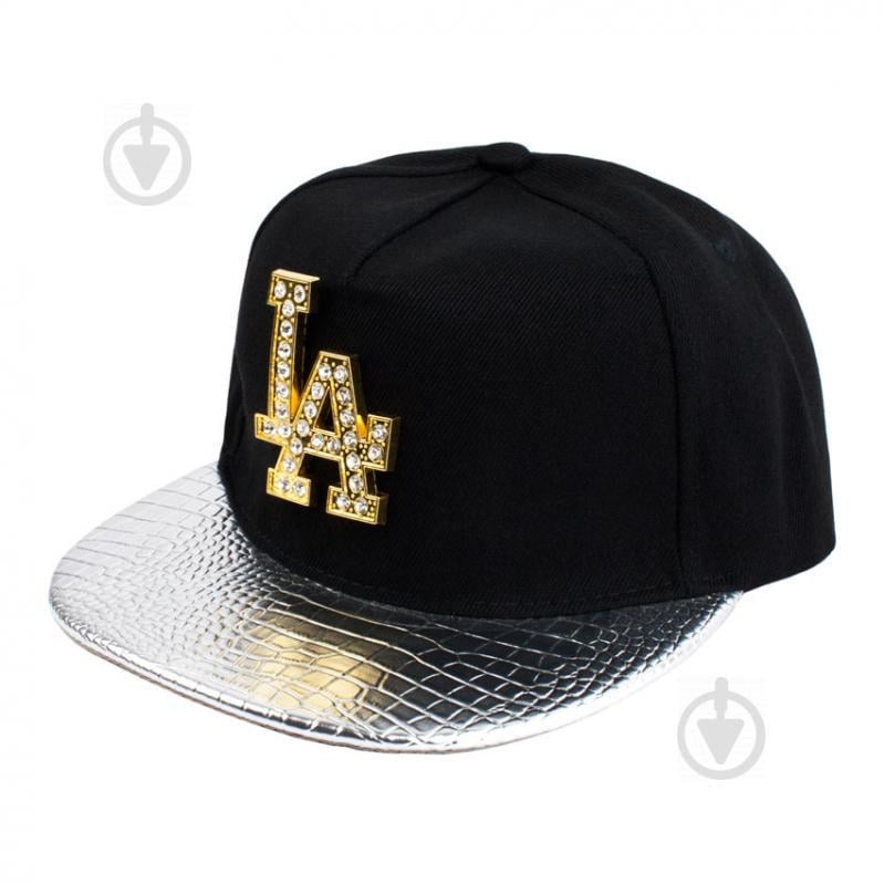 Бейсболка Beani'qe Snapback Gold LA One sizе Чёрный Серебряный (23239)