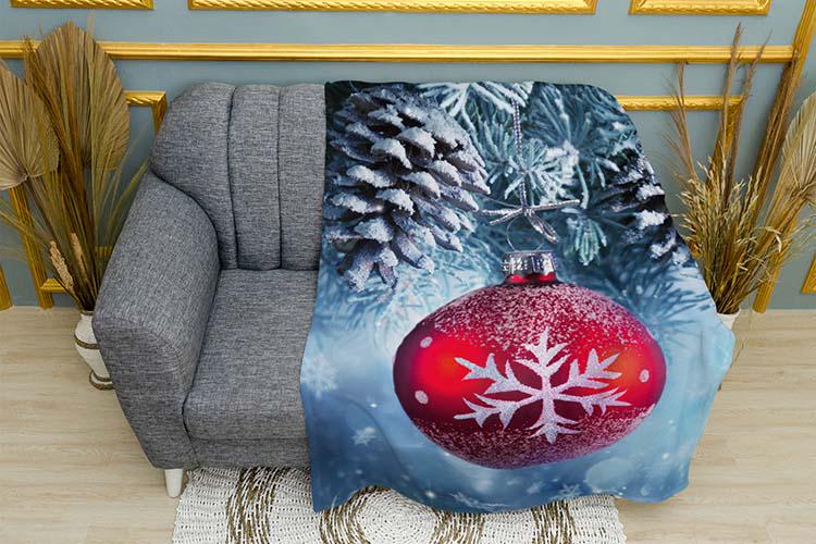 Плед плюшевый Новогодний шар двухслойный 135х150 см (114629-2)