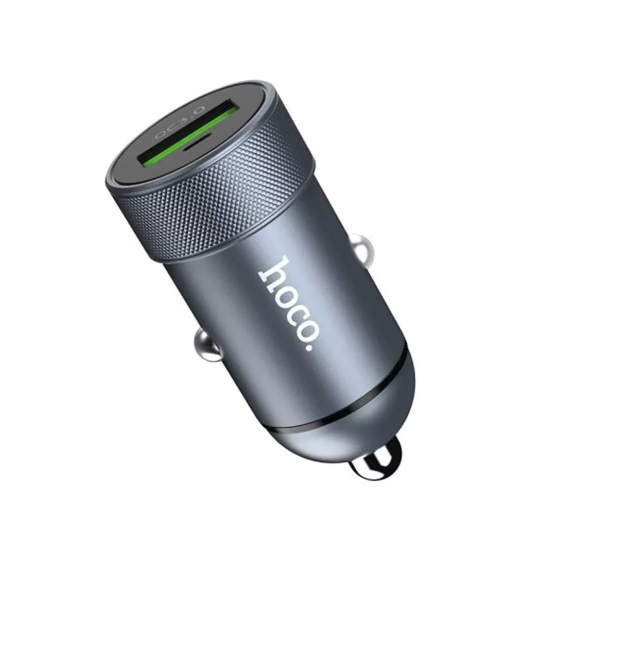 Зарядний пристрій автомобільний Hoco Z32 Speed Up QC3.0 Metal Gray Зарядний пристрій автомобільний Hoco Z32 Speed Up QC3.0 Metal Gray