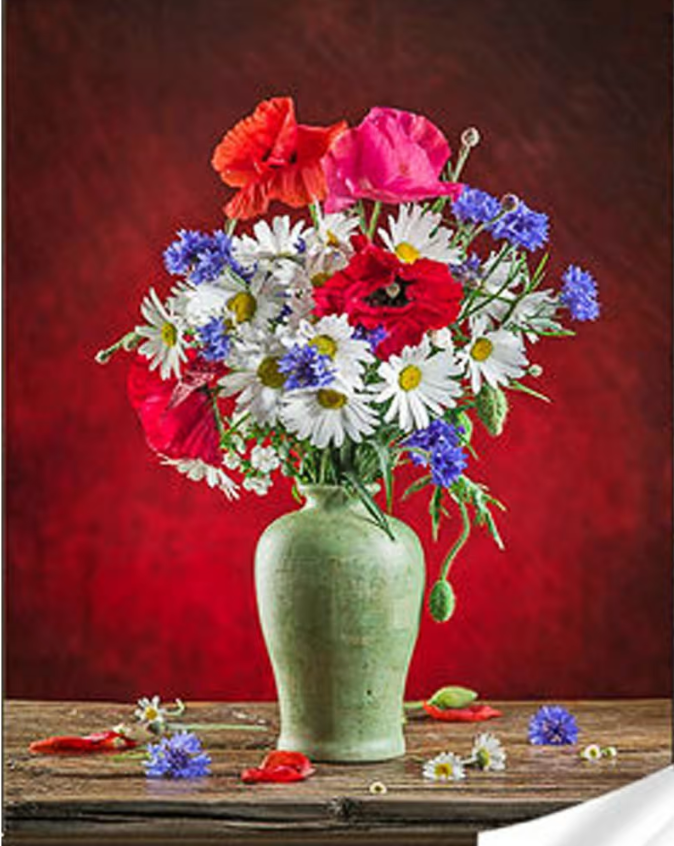 Алмазная мозаика Strateg Яркий букет 30х40 см (GM86867)