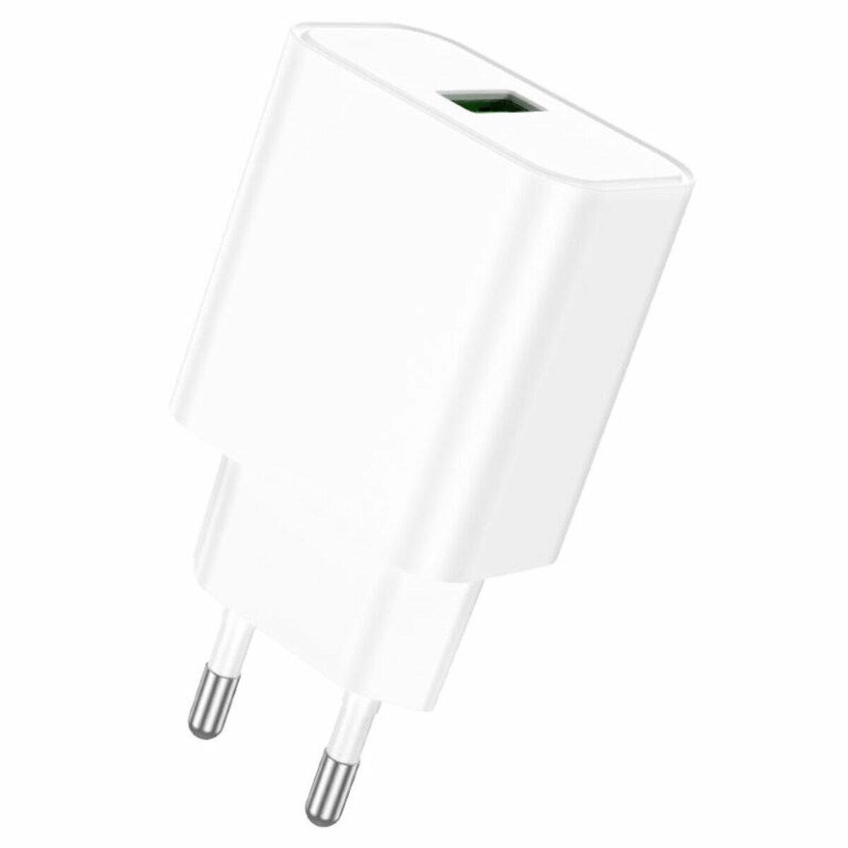 Зарядное устройство Borofone BA72A Spring Single Port QC3.0 Charger 1xUSB White (BA72AW)